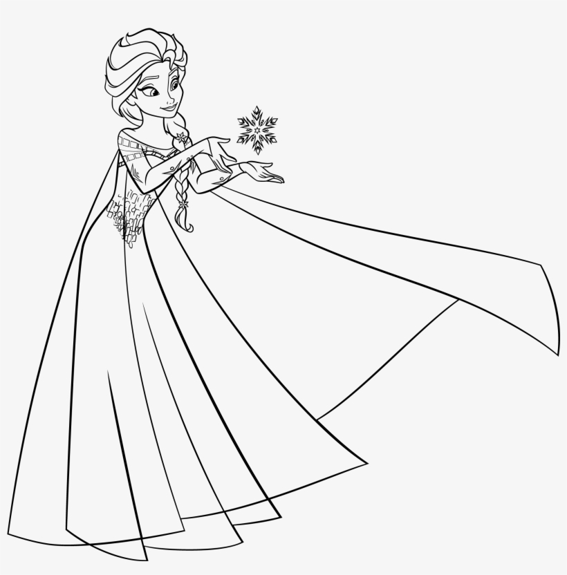 Elsa Fazendo Floco De Neve - Elsa Para Colorear, transparent png #4195256