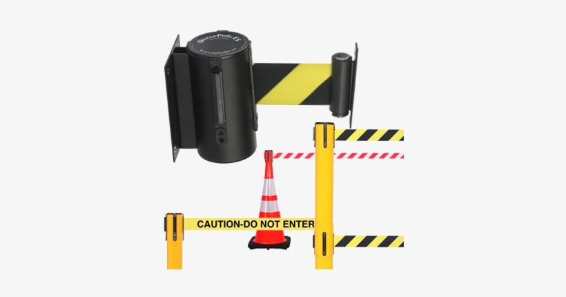 High Visibilty Stanchions - Retractable Barrier Yellow & Black, transparent png #4195405