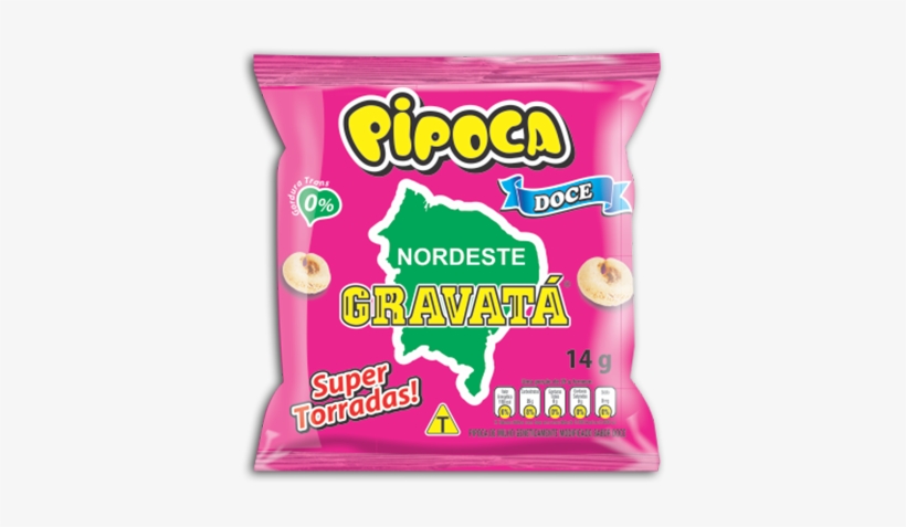 Pipoca Gravatá Doce 14g - Pipoca Doce 10g, transparent png #4195652