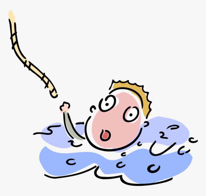 Vector Illustration Of Drowning Businessman In Water - Water Well, transparent png #4196281