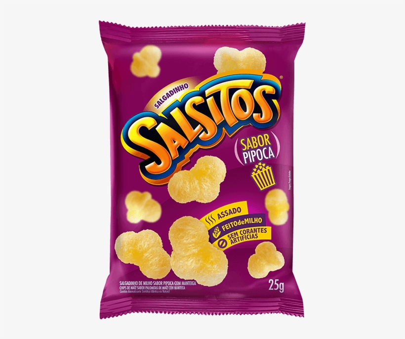 Salgado Salsito Pipoca 25g - Salsitos Pipoca, transparent png #4196678