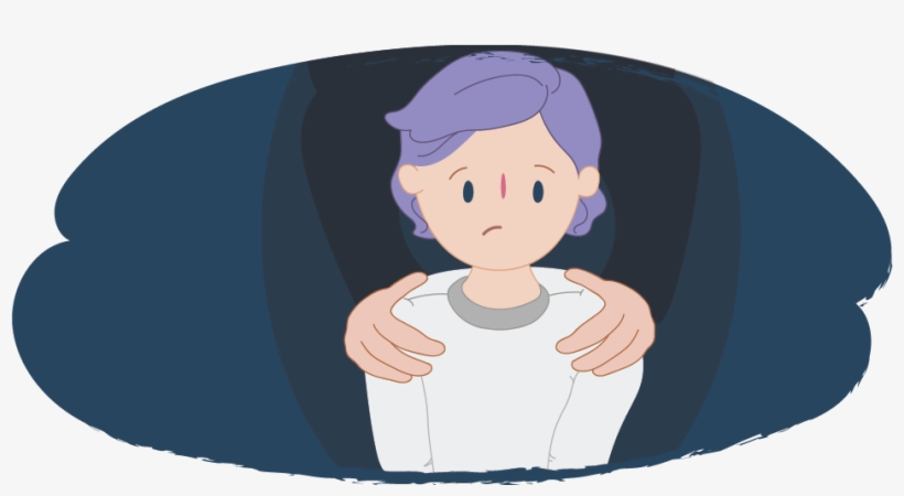 Kid Looking Worried With Adult's Hands On Shoulders - Child, transparent png #4196803