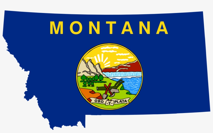 Flag-map Of Montana - Montana Flag Map, transparent png #4197278