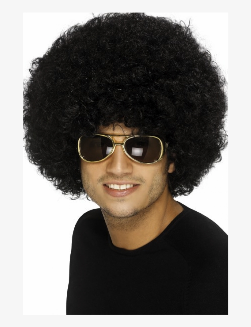 70s Funky Afro Wig Black 120g Smiffys, transparent png #4197553