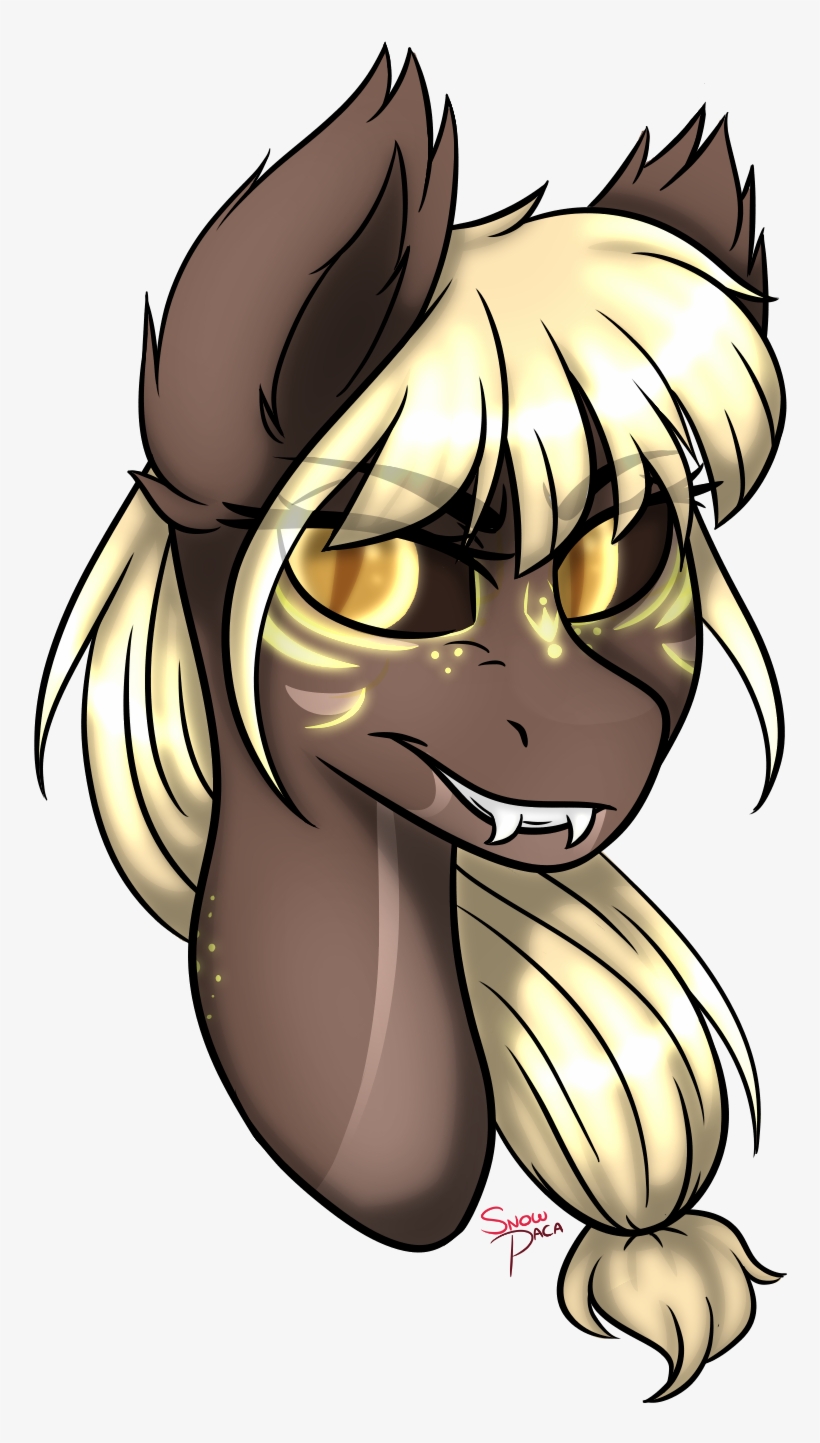 Snowpaca, Bat Pony, Bat Pony Oc, Bust, Glow, Glowing - Digital Art, transparent png #4198149