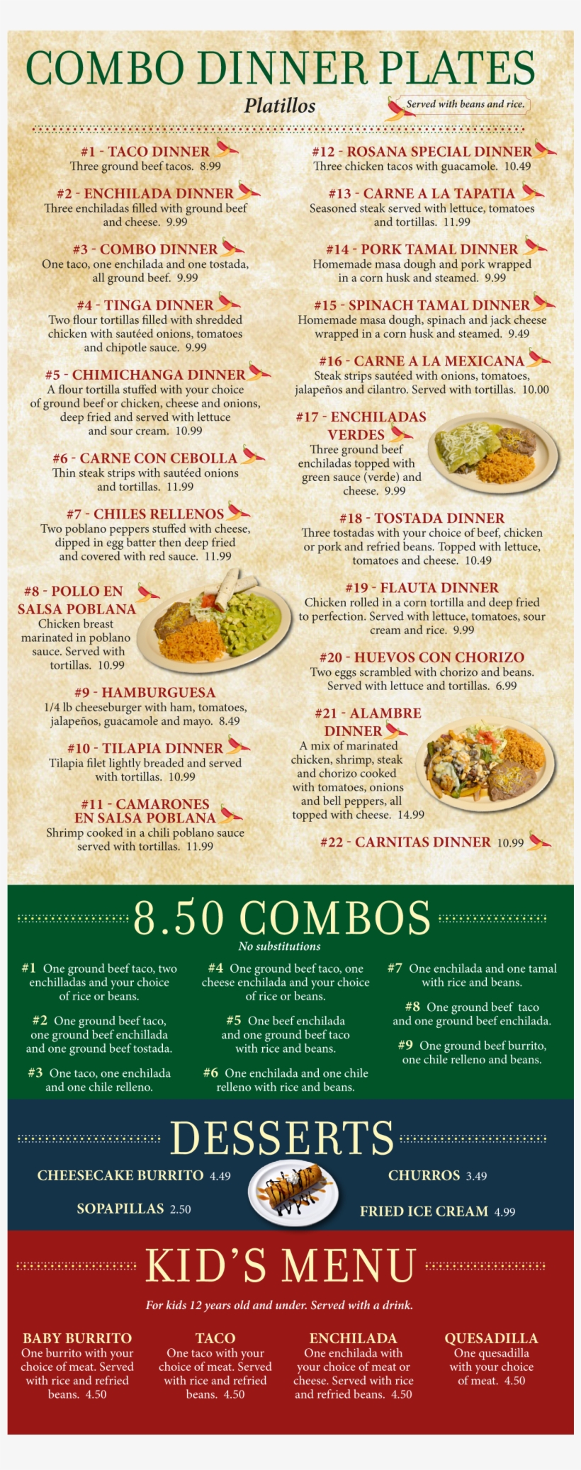 Mexican Food Takeout Menu, transparent png #4198379