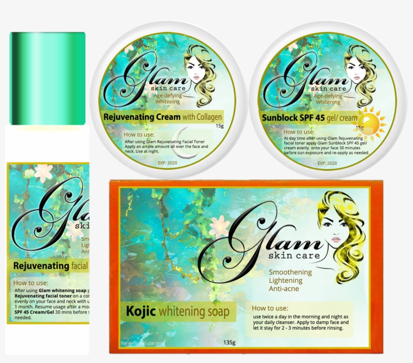 Glam Skin Care Rejuvenating Set With Collagen Helps - Brochure, transparent png #4198566