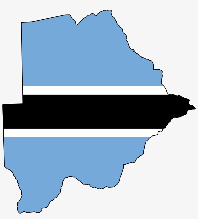 Botswana Flag Map - Botswana Map And Flag, transparent png #4199044