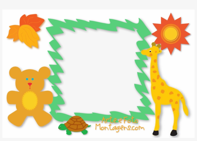 Moldura Animais - - Molduras Infantil, transparent png #4199235