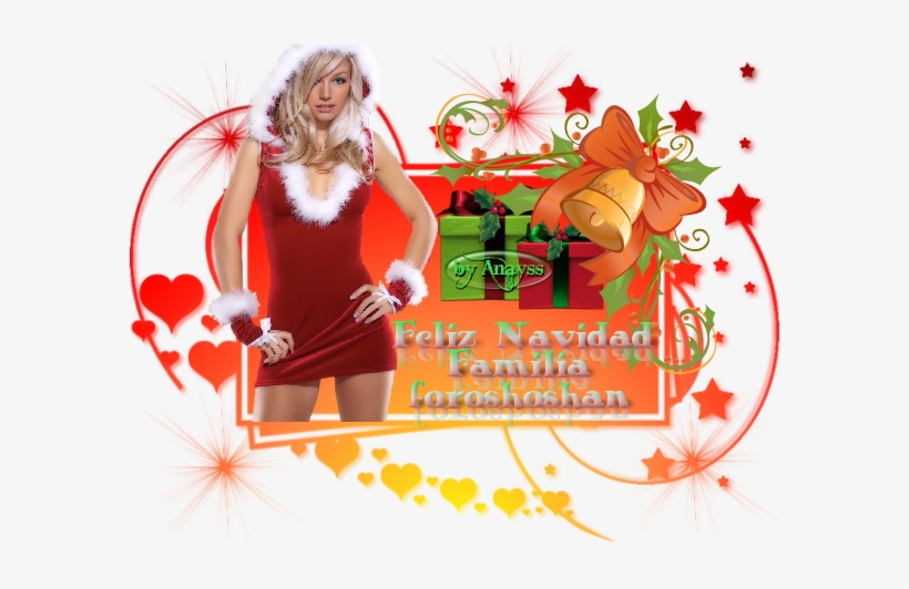 Feliz Navidad ,se Regala Amor Ahora Y Siempre Besitos - Christmas Party Girl Cosplay Halloween Costume Dress, transparent png #4199520