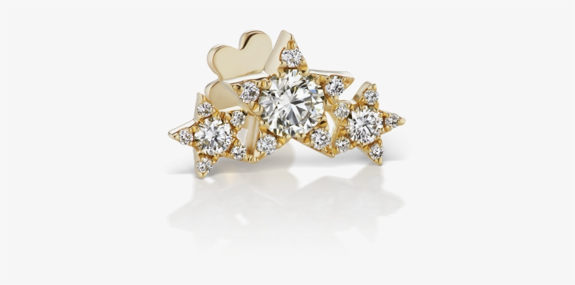 Diamond Star Garland Threaded Stud Image - Engagement Ring, transparent png #4199922