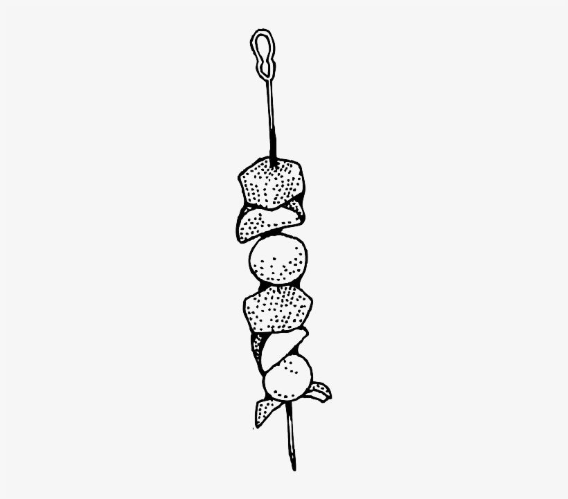 Food, Meat, Kebob - Kebab Clipart Black And White, transparent png #420042