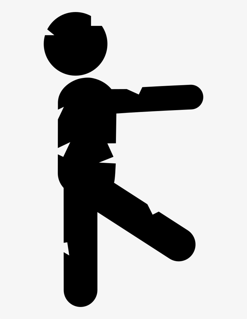Walking Zombie Man Silhouette From Side View - Icon, transparent png #420068