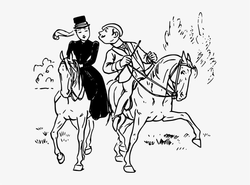 How To Set Use Couple Riding Horses Clipart, transparent png #420113