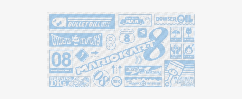 Tileable Loading Screen Background From Mario Kart - Mario Kart All-over Design Bi-fold Wallet, transparent png #420238