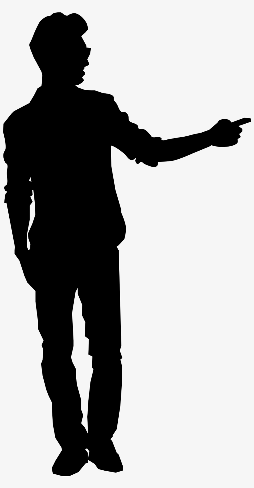 Man Pointing Silhouette Clipart Png - Pointing Man Silhouette Png, transparent png #420353