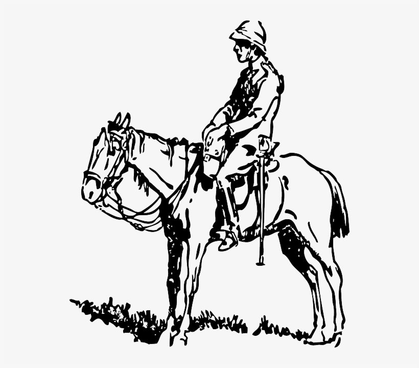 People, Man, Ride, Person, Cartoon, Horse, Horses - Man On Horse Drawing, transparent png #420442
