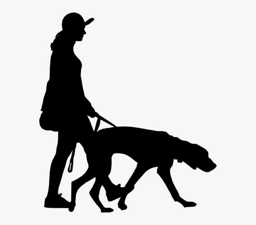 Silhouette, Walking, Dog, Women, People, Full - People Silhouette Walking Png, transparent png #420545