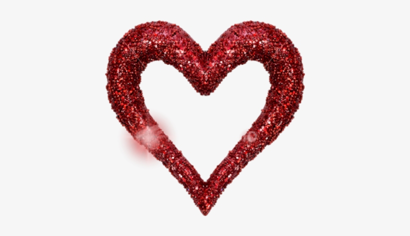 Glitter Red - Red Glitter Heart Png, transparent png #420835
