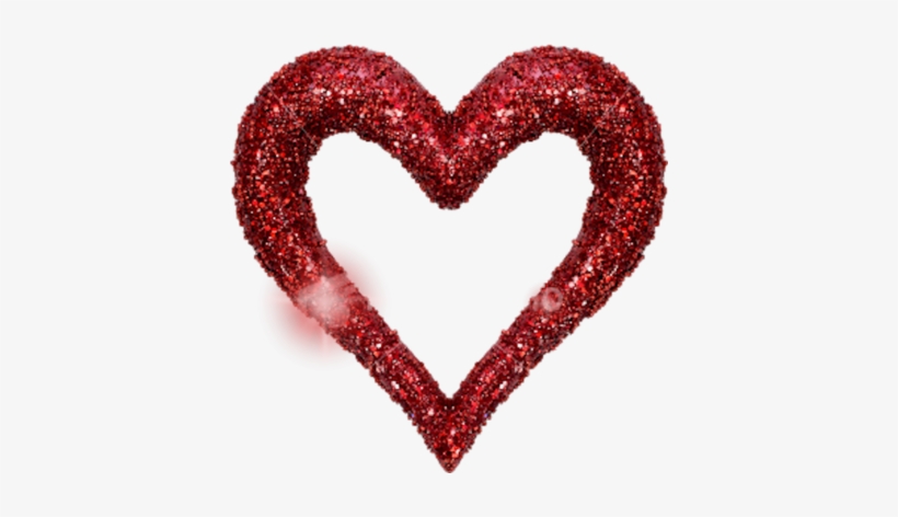 Glitter Red - Red Glitter Heart Png, transparent png #420835