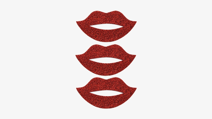 Red Glitter Lips Rhinestone Sticker - Glitter Lips Stickers, transparent png #421039