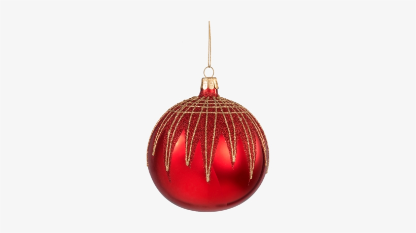 Glass Ornament Red With Glitter Roof - Red, transparent png #421508