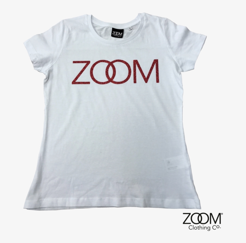 Zoom Red Glitter On White T - Clothing, transparent png #422113