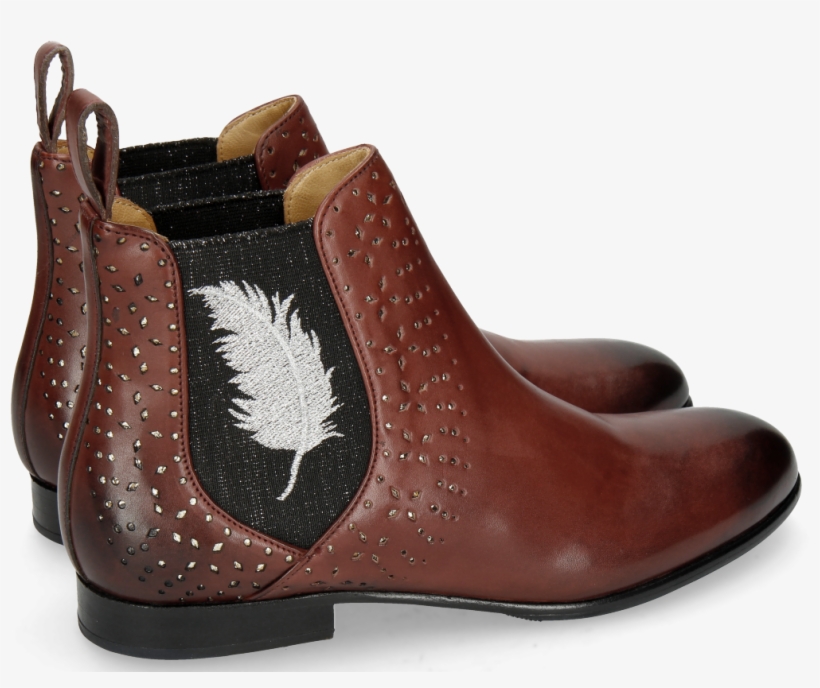 Ankle Boots Sally 83 Plum Elastic Glitter - Chelsea Boot, transparent png #422226