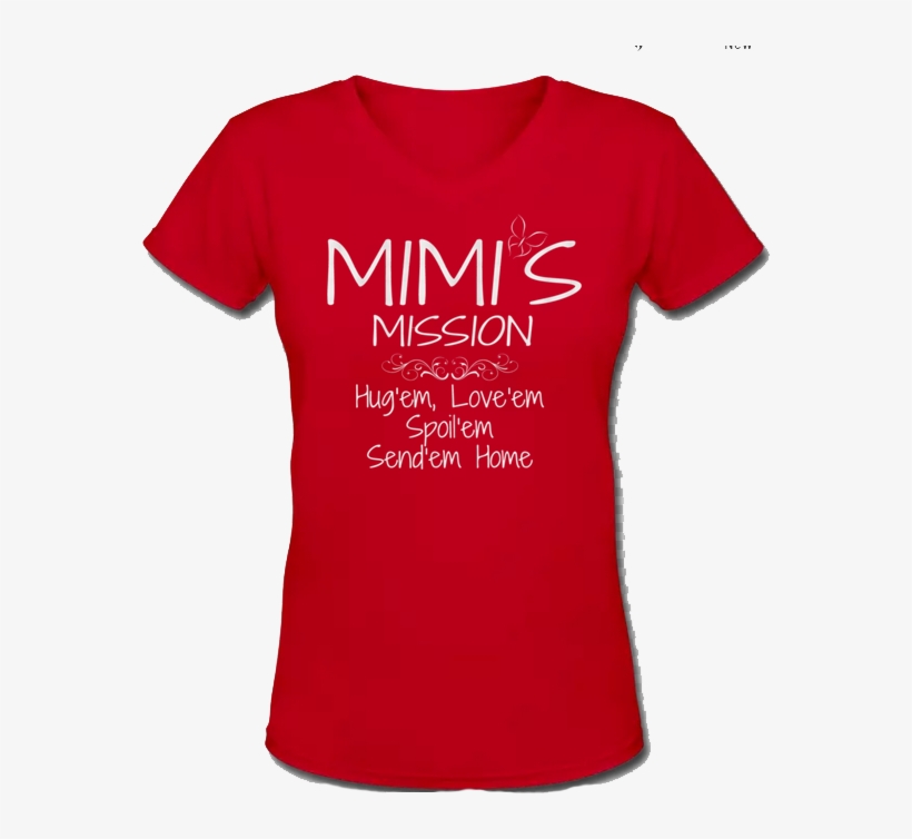 Mimi's Mission Red White Glitter V-neck - Happy First Father S Day, transparent png #422300