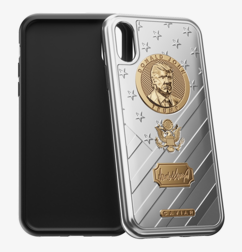 Caviar Iphone X Golden Case With Donald Trump Portrait - Iphone X, transparent png #422612