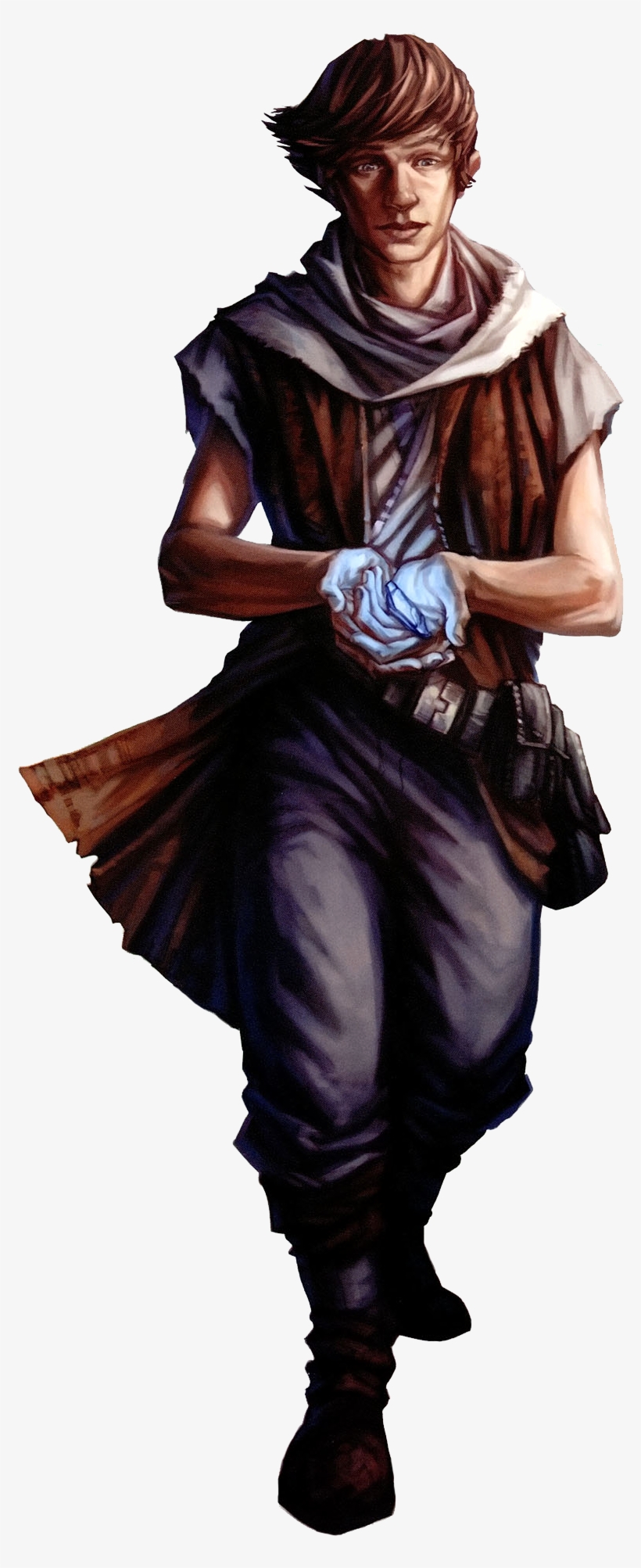 A Human Force-sentitive Holds His Lightsaber Crystal - Illustration, transparent png #424877