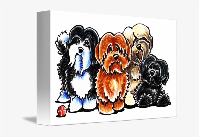 "four Havanese" By Off-leash Art™ - Four Havanese Mugs, transparent png #426010