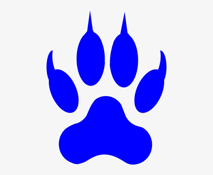 Paw Clipart Blue Dog - Empreinte De Loup Dessin, transparent png #426036
