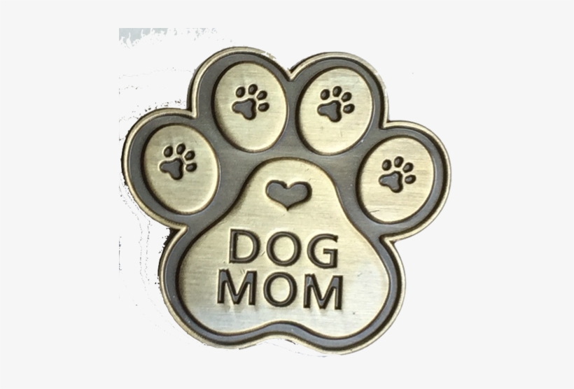 Dog Mom Paw Print Heart Lapel Pin Antique Brass 18mm - Lapel Pin, transparent png #426409