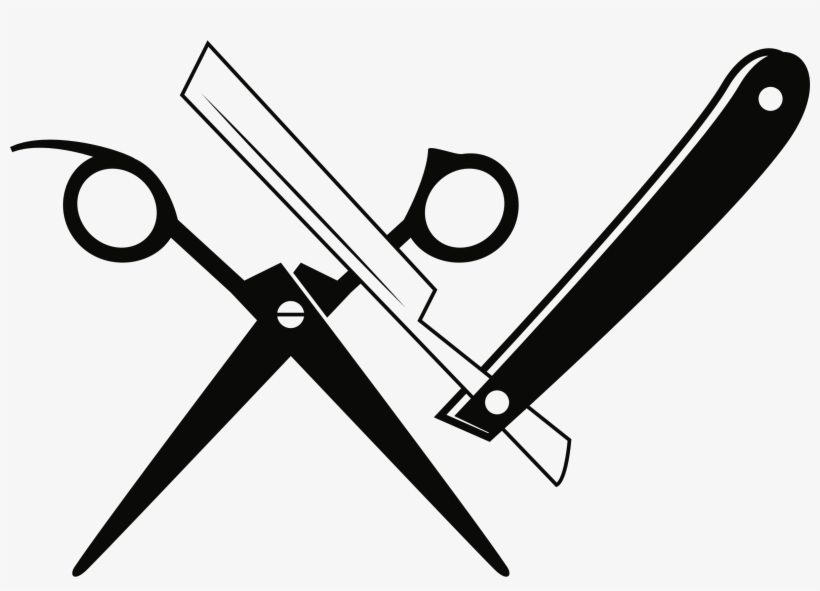 Razor And Scissors Barber Scissors Png - Straight Razor Clip Art, transparent png #426545