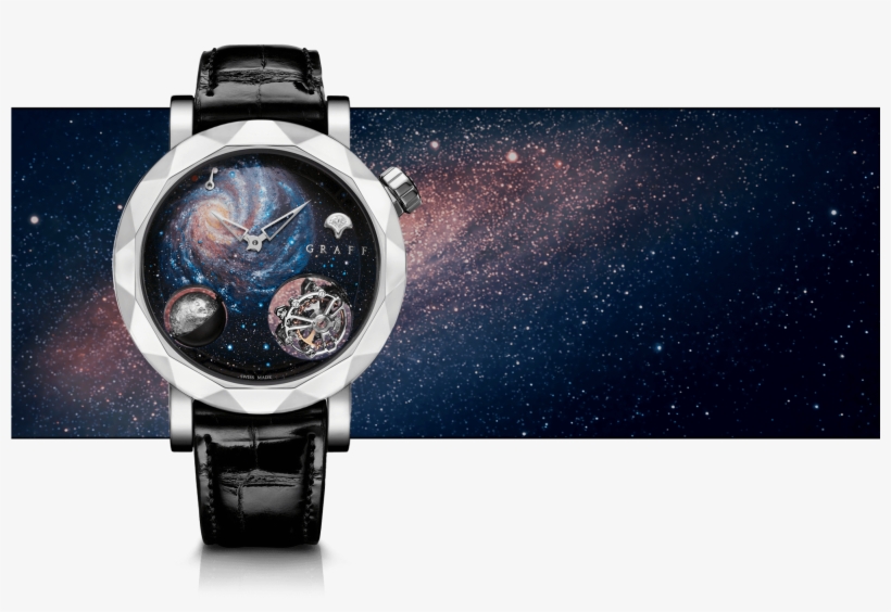 A Graff Men's Gyrograff Universe Watch With Galaxy - Galaxy Background Gold Watch, transparent png #426665