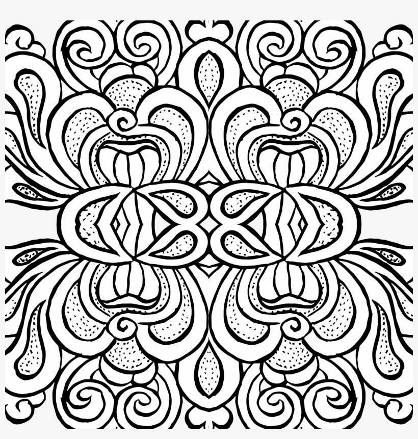 Graphic Free Download Clipart Pattern Big Image Png - Psychedelic Pattern Black And White, transparent png #427315