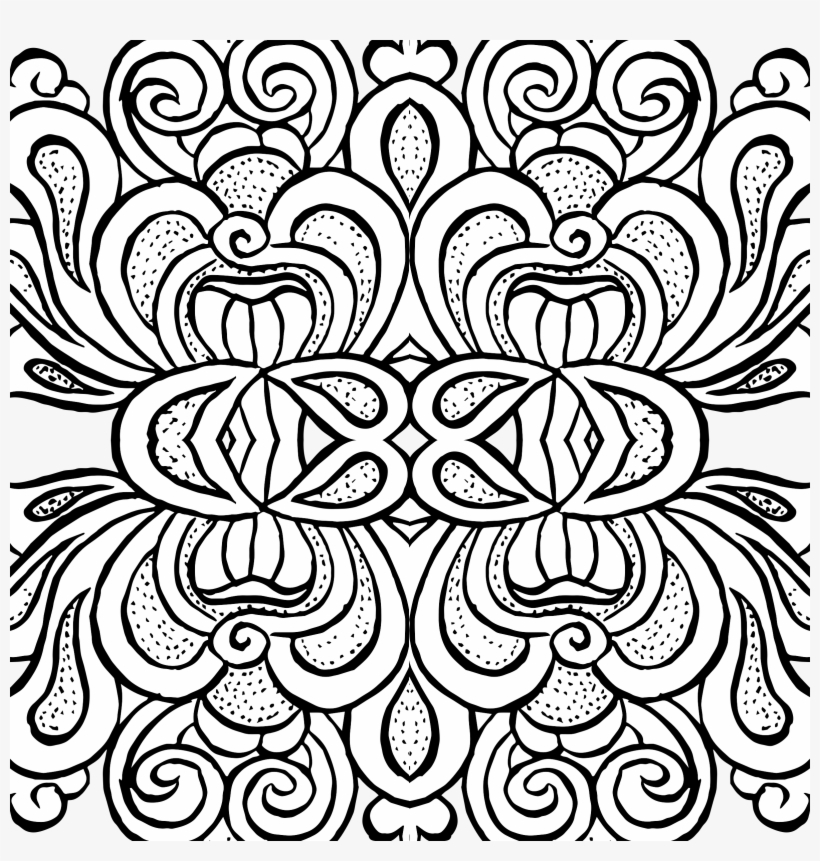 Graphic Free Download Clipart Pattern Big Image Png - Psychedelic Pattern Black And White, transparent png #427315