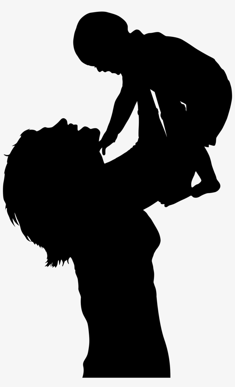 Collection Of Free Baby Mother Download On Ubisafe - Woman And Baby Silhouette, transparent png #427664