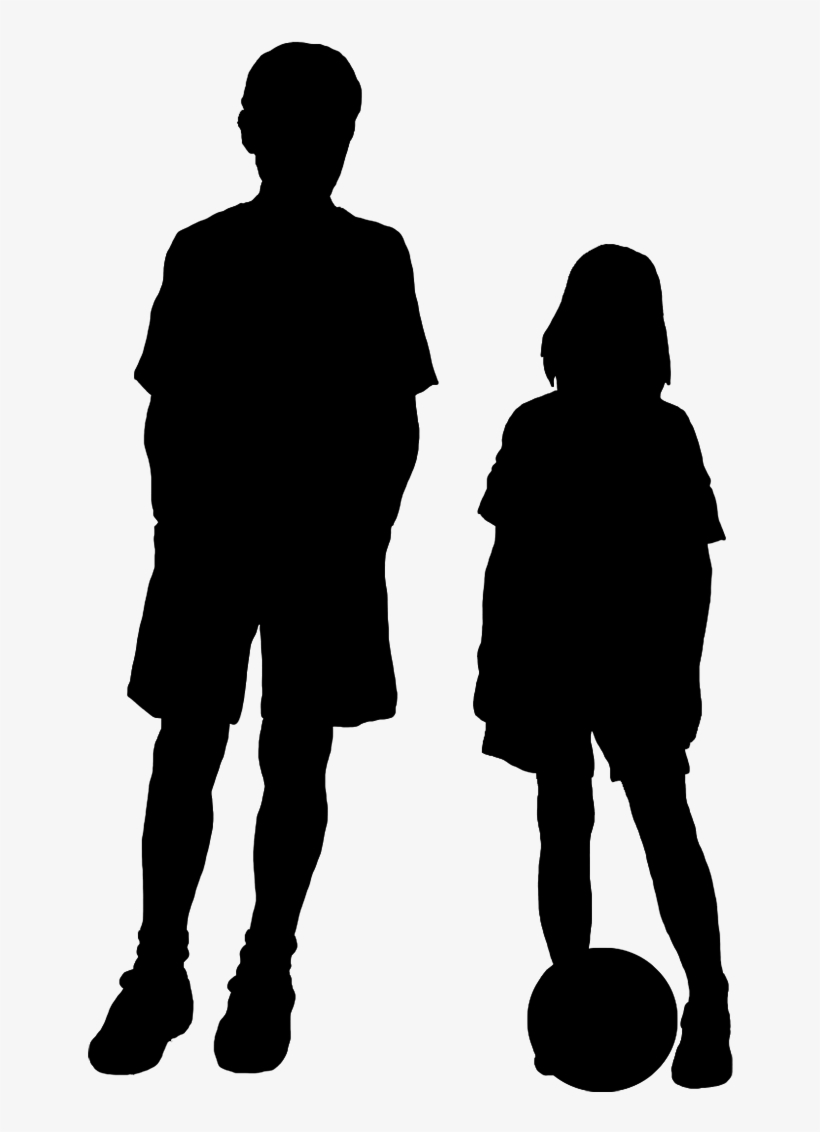 Boy And Girl Silhouette Clip Art - Silhouette Child Png, transparent png #427732