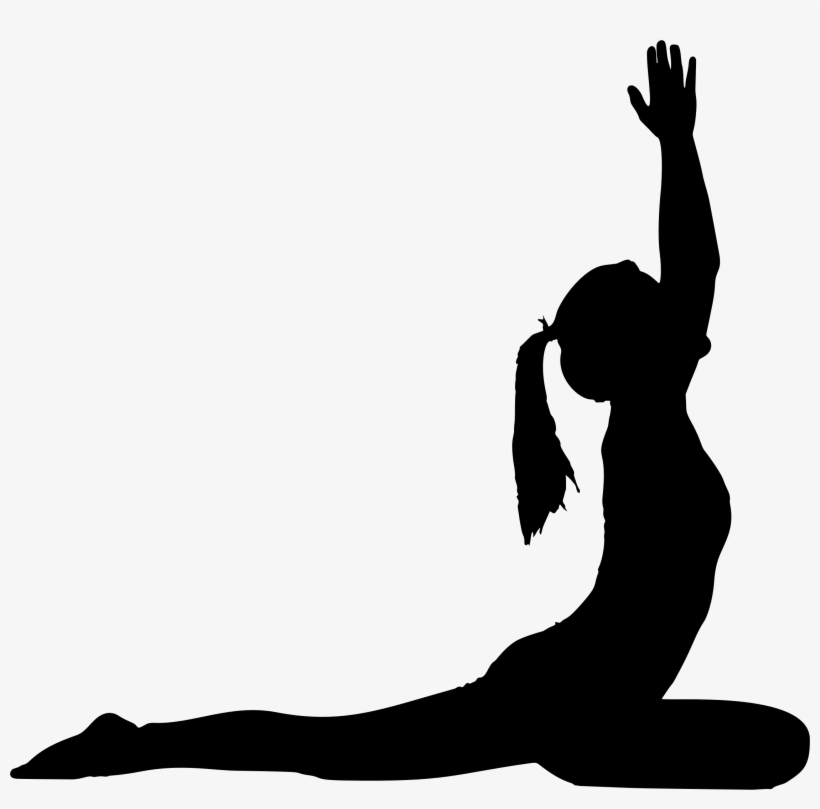 Female Yoga Pose Silhouette - Yoga Clipart Png, transparent png #427880