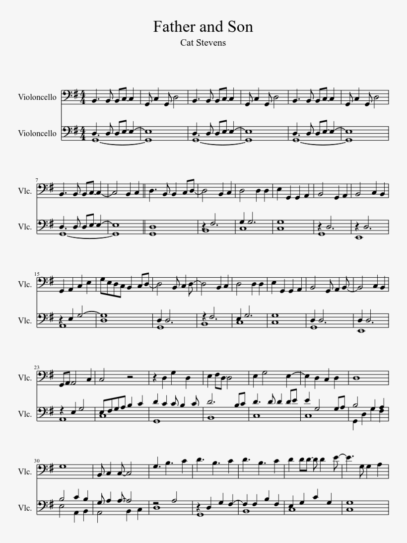 Father And Son Sheet Music 1 Of 2 Pages - Moon River Violin Duet, transparent png #428200