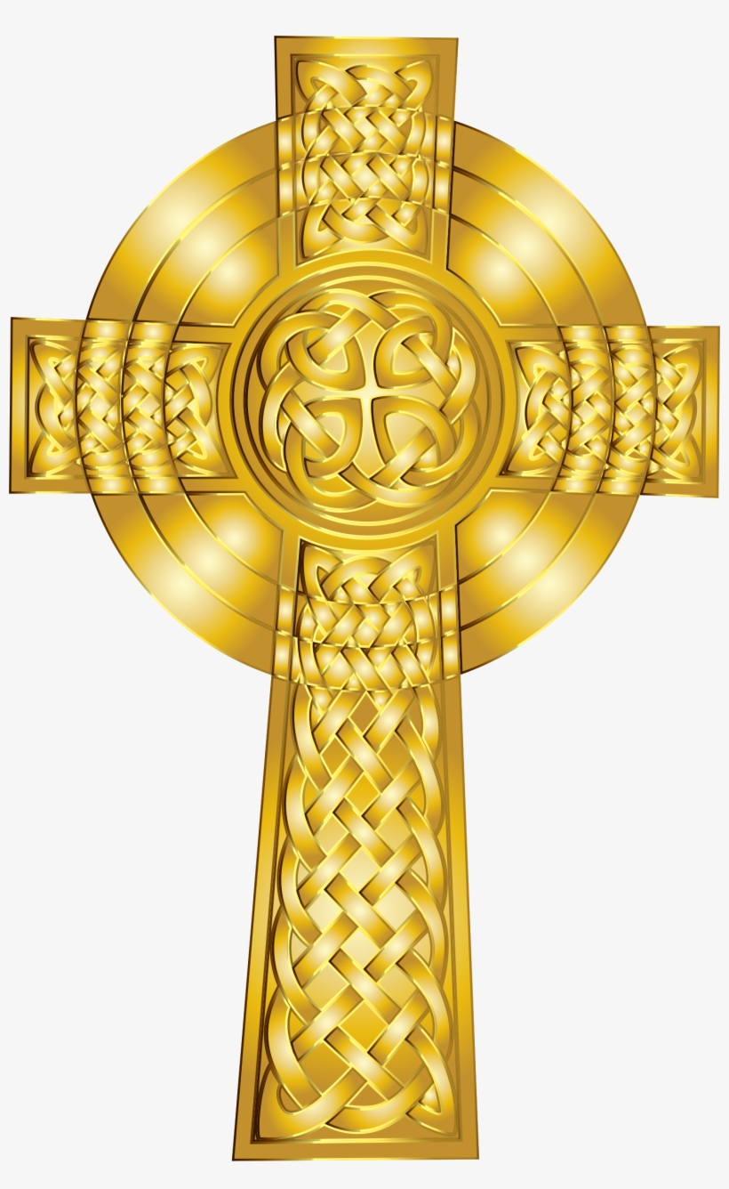Clipart Golden Celtic Cross Png Catholic Celtic Png - Catholic Cross Clipart Gold, transparent png #428349