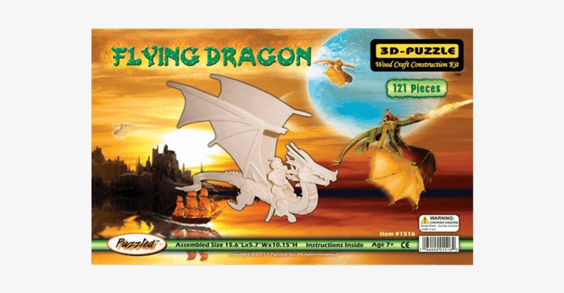 Flying Dragon 3-d Puzzle - Puzzled Flying Dragon Wooden 3d Puzzle Construction, transparent png #428797