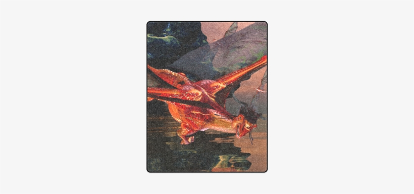 Awesome Red Flying Dragon Blanket - Awesome Red Dragons Throw Blanket, transparent png #428960