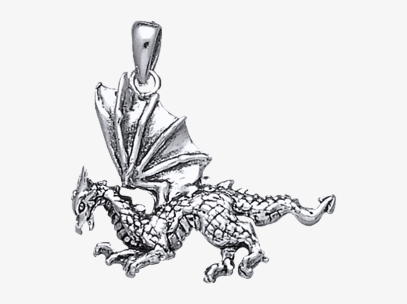 White Bronze Flying Dragon Pendant - Locket, transparent png #429056