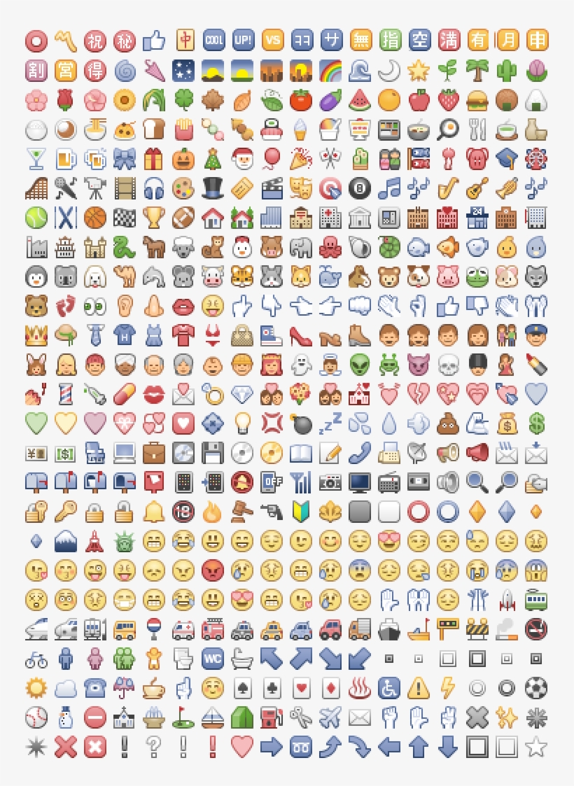 All The Emojis Available On Facebook - Emoji - Free Transparent PNG ...