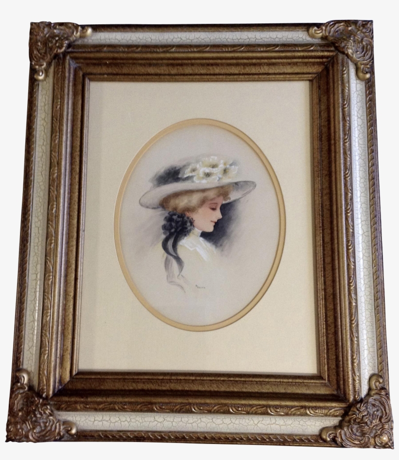 B Brown, Watercolor Painting Victorian Lady Portrait - Watercolor Painting, transparent png #429631