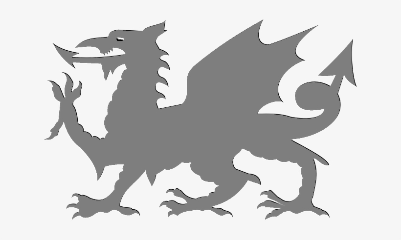 Silhouette Of Welsh Dragon - Welsh Dragon Transparent Background, transparent png #429718