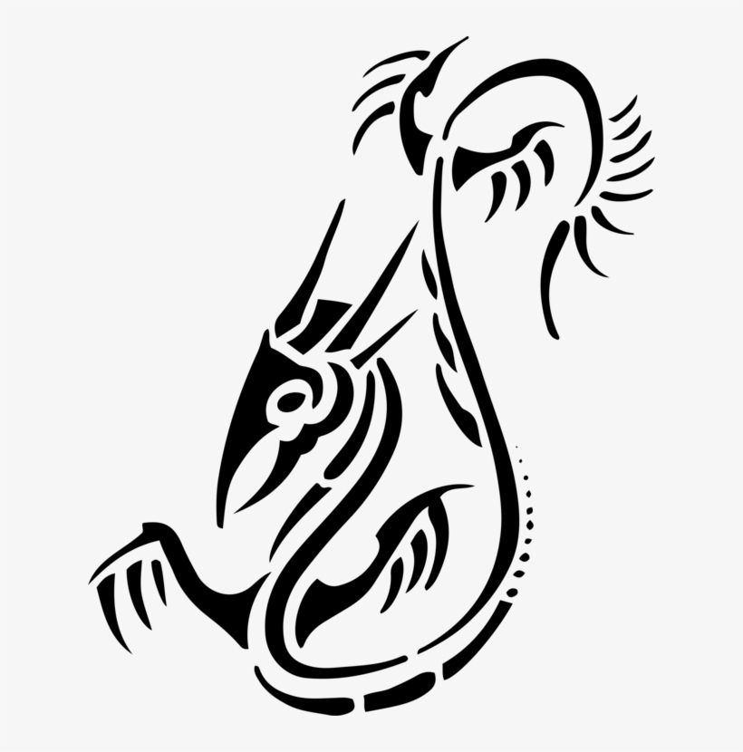 Chinese Dragon Silhouette Japanese Dragon Vecteur - Tattoo, transparent png #429823